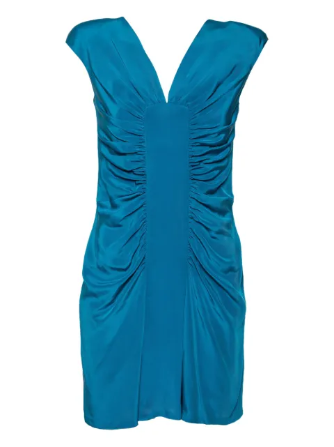 Elie Saab pre-owned ruched V-neck silk dress