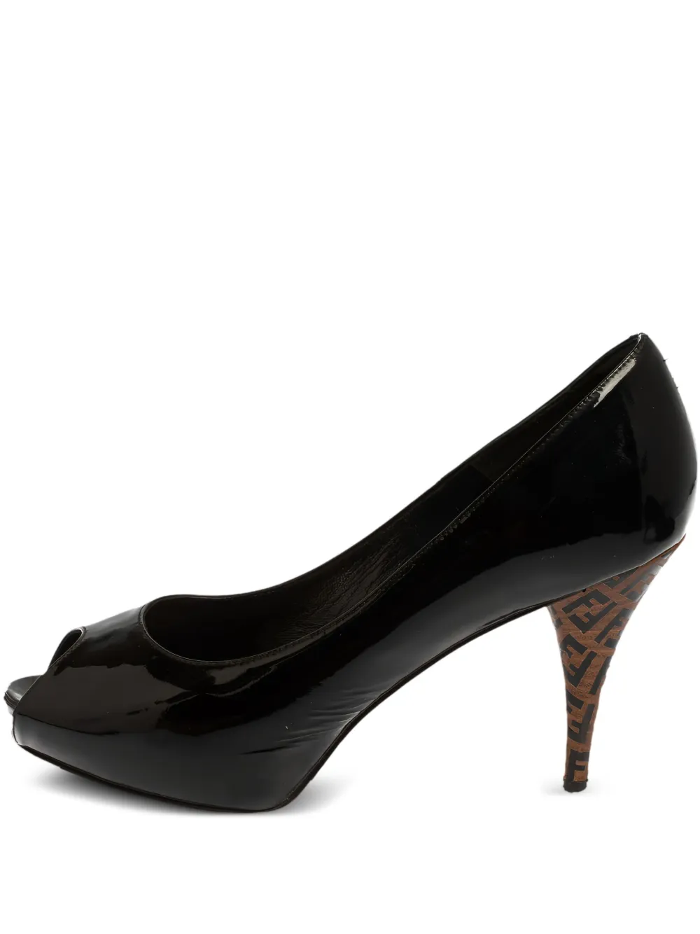 Fendi Pre-Owned 100mm Zucca-print patent leather pumps | Black | Image 1