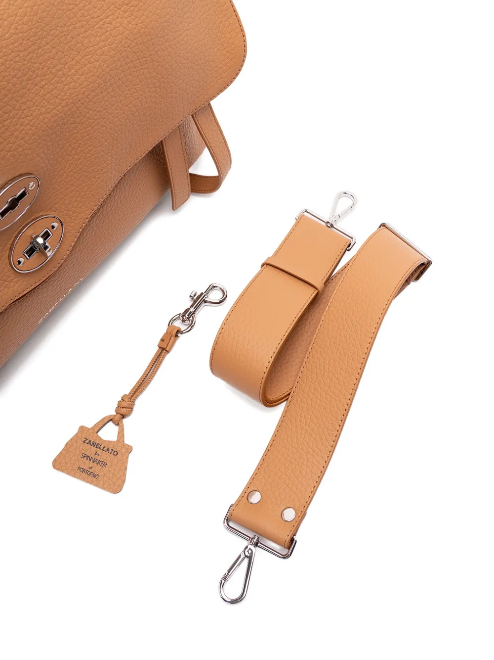 Zanellato Postina Spinnaker leren shopper met textuur Bruin