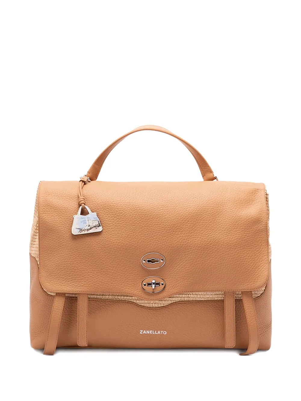 Zanellato Postina Spinnaker leren shopper met textuur Bruin