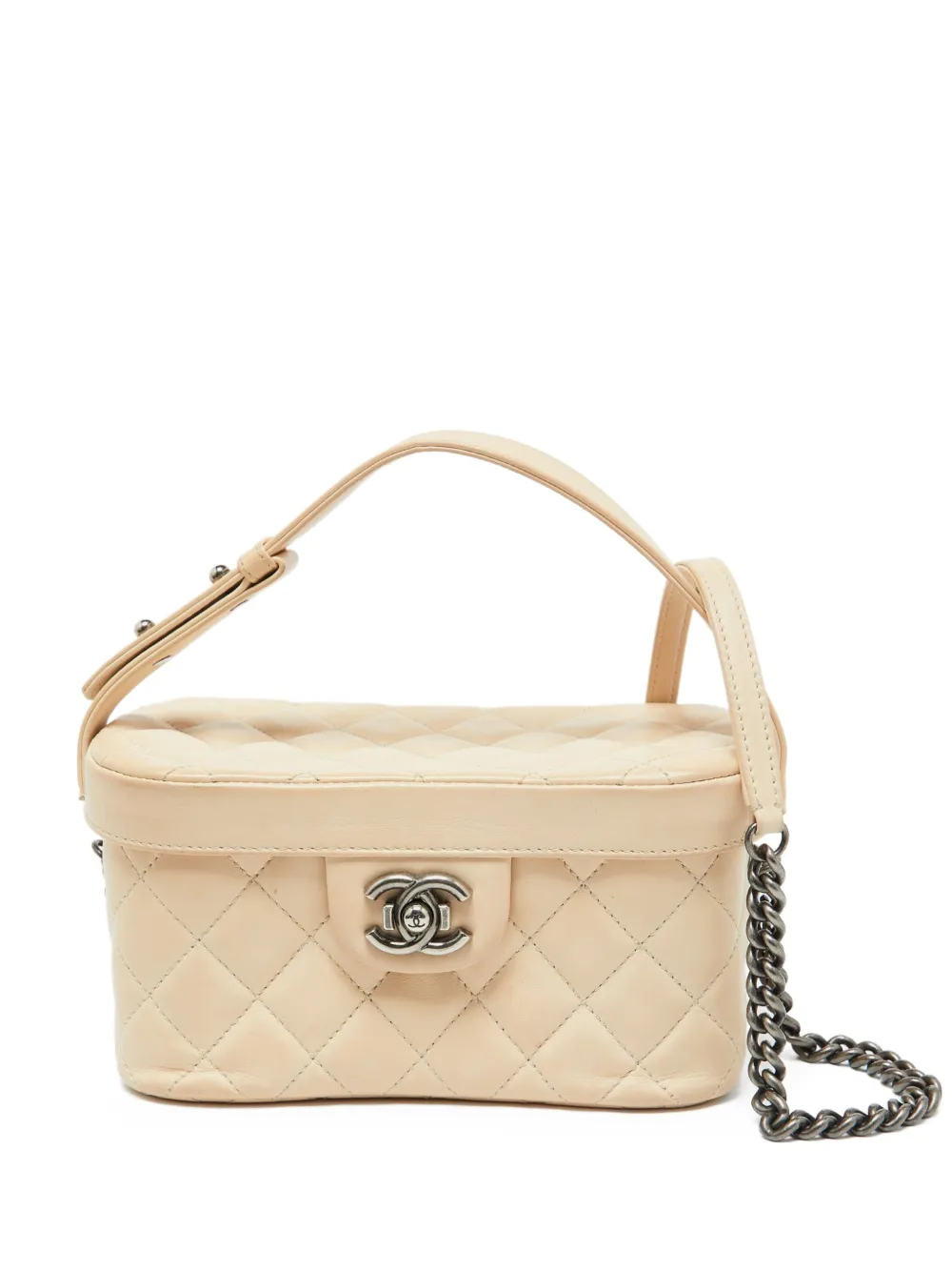 CHANEL Pre-Owned キルティングレザーバニティバッグ - ニュートラル CHANEL Pre-Owned キルティングレザーバニティバッグ - ニュートラル
