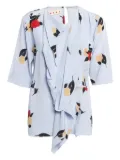 Marni Pre-Owned 2019 floral drape silk top - Purple