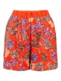 Maje pre-owned Izul sequin-embellished floral shorts - Orange