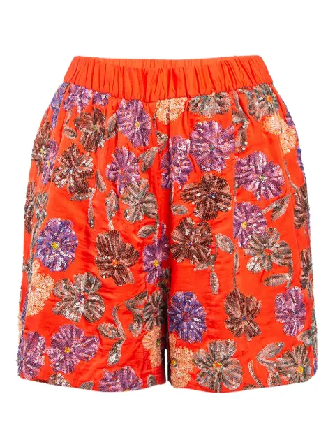 Maje pre-owned Izul sequin-embellished floral shorts