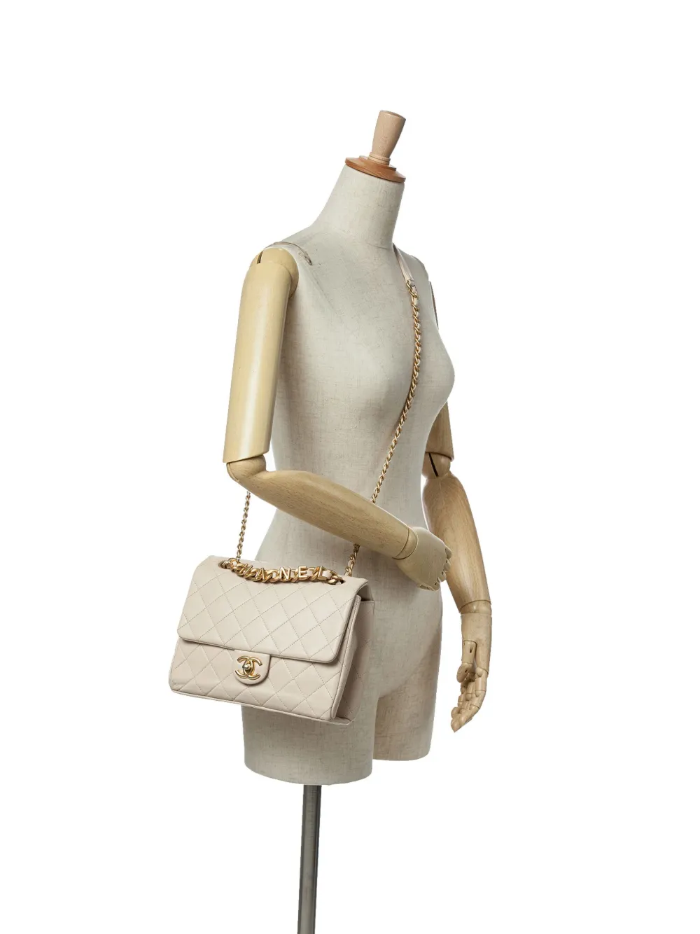 CHANEL Pre-Owned 2021-2025 gesteppte Chaine Lettre Square Flap Umhängetasche aus Lammleder | Pre-owned & Archive | Image 2
