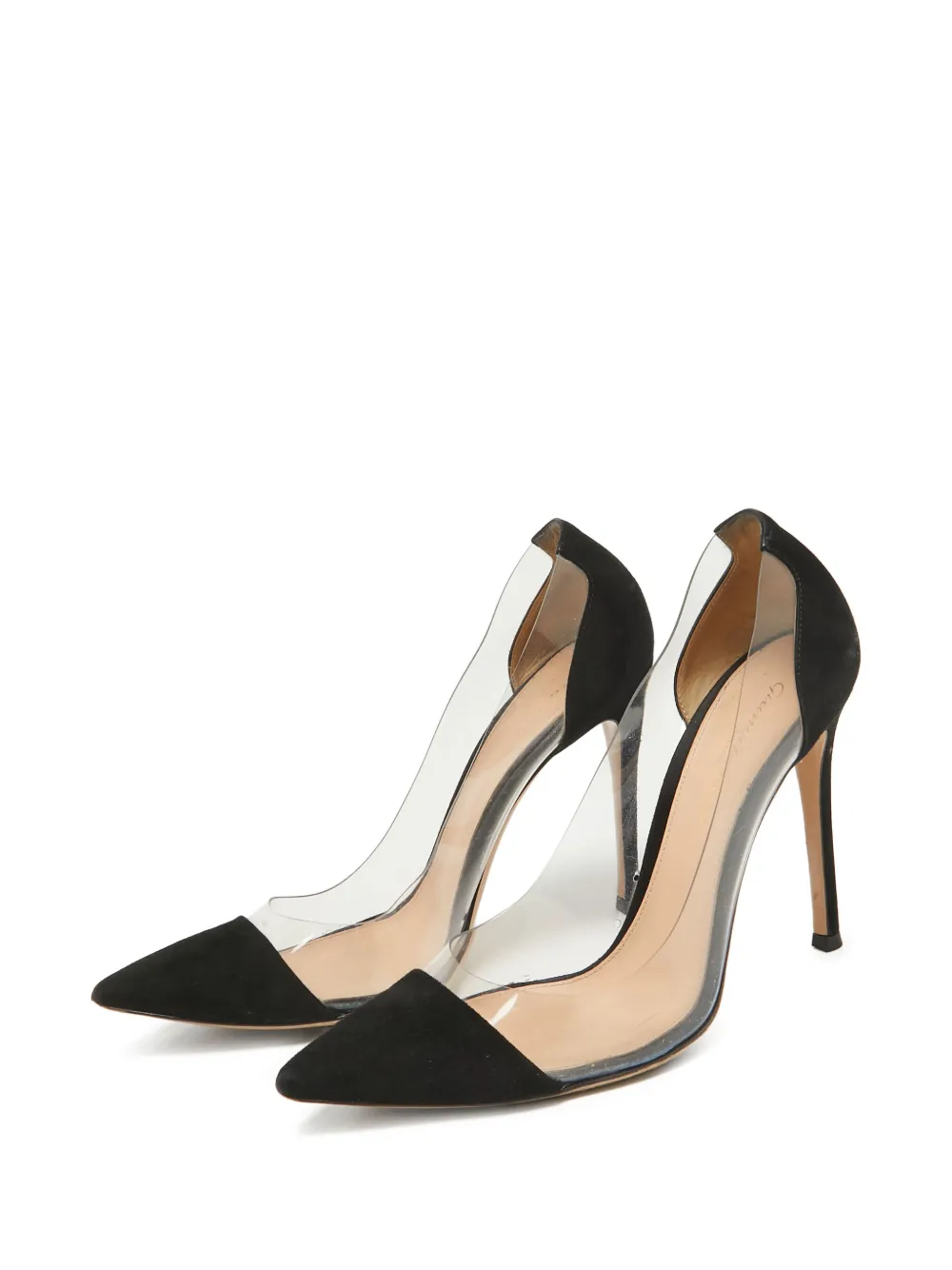 Gianvito Rossi Pre-owned 105 mm Plexi stiletto sandalen met doorzichtig vlak - Zwart