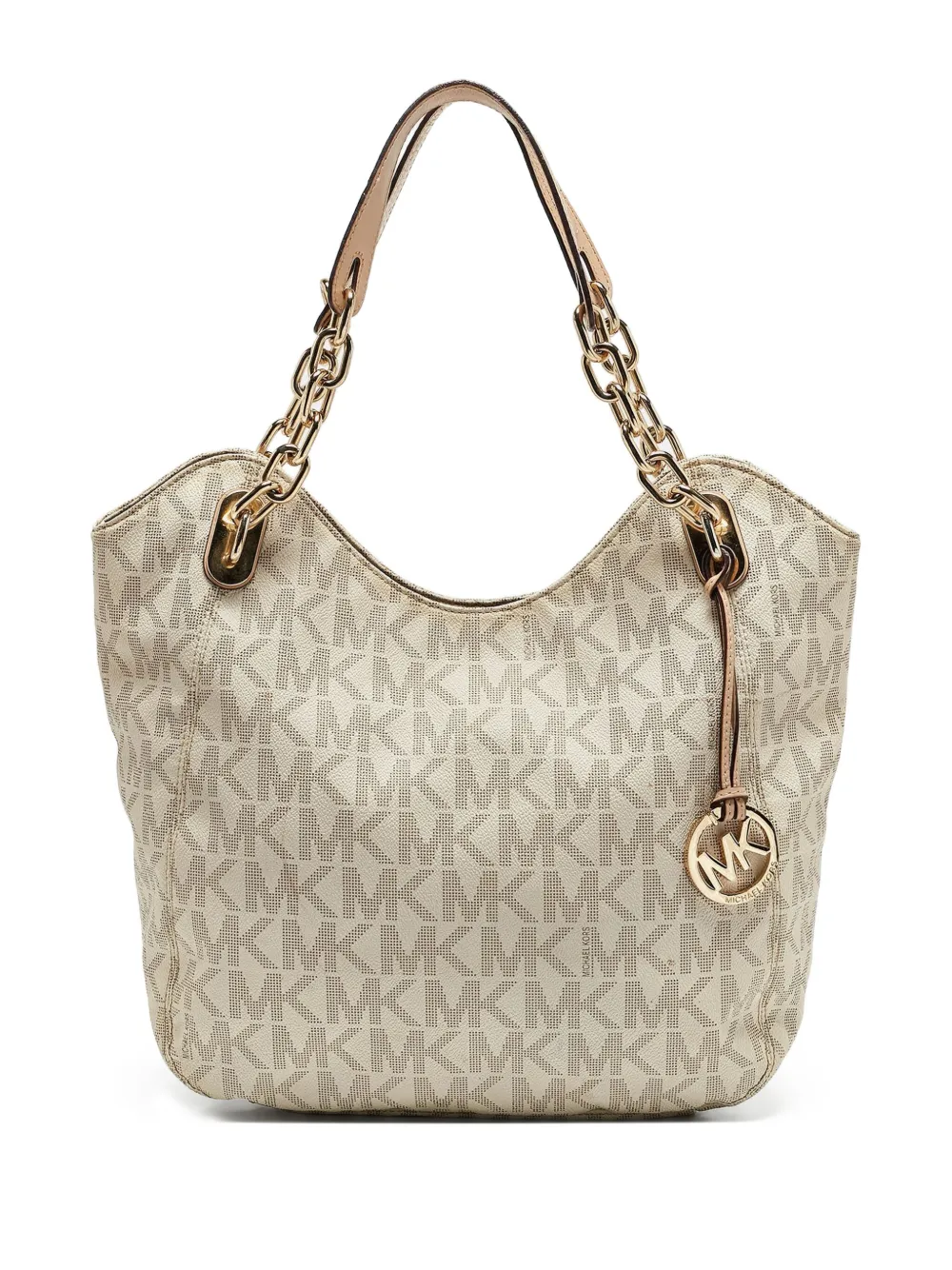 Michael Kors Vintage プレオウンド Lillie モノグラム ショルダーバッグ - ホワイト Michael Kors Vintage プレオウンド Lillie モノグラム ショルダーバッグ - ホワイト