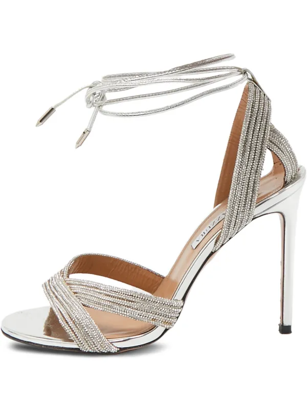 Aquazzura pre-owned 105 Ari crystal-embellished Sandals Silver FARFETCH  PH
