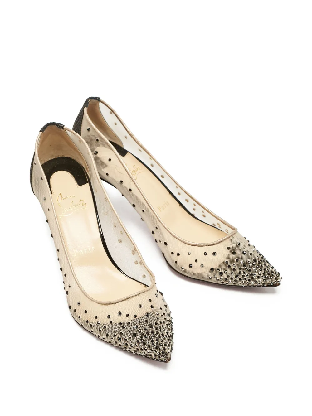 Christian Louboutin Pre-Owned 70 mm Follies pumps met kralen - Zwart