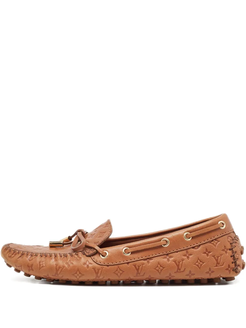 Pre-owned Louis Vuitton Monogram-embossed Loafers