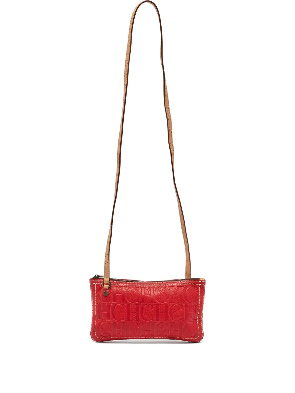 Carolina Herrera Vintage debossed-logo cross body bag | Red | Image 1