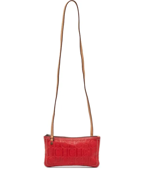 Carolina Herrera Vintage debossed-logo cross body bag