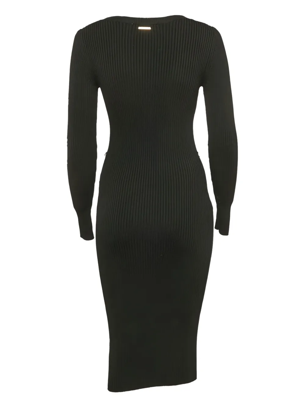 Michael Kors Vintage Pre-owned geribbelde midi-jurk met lange mouwen - Zwart