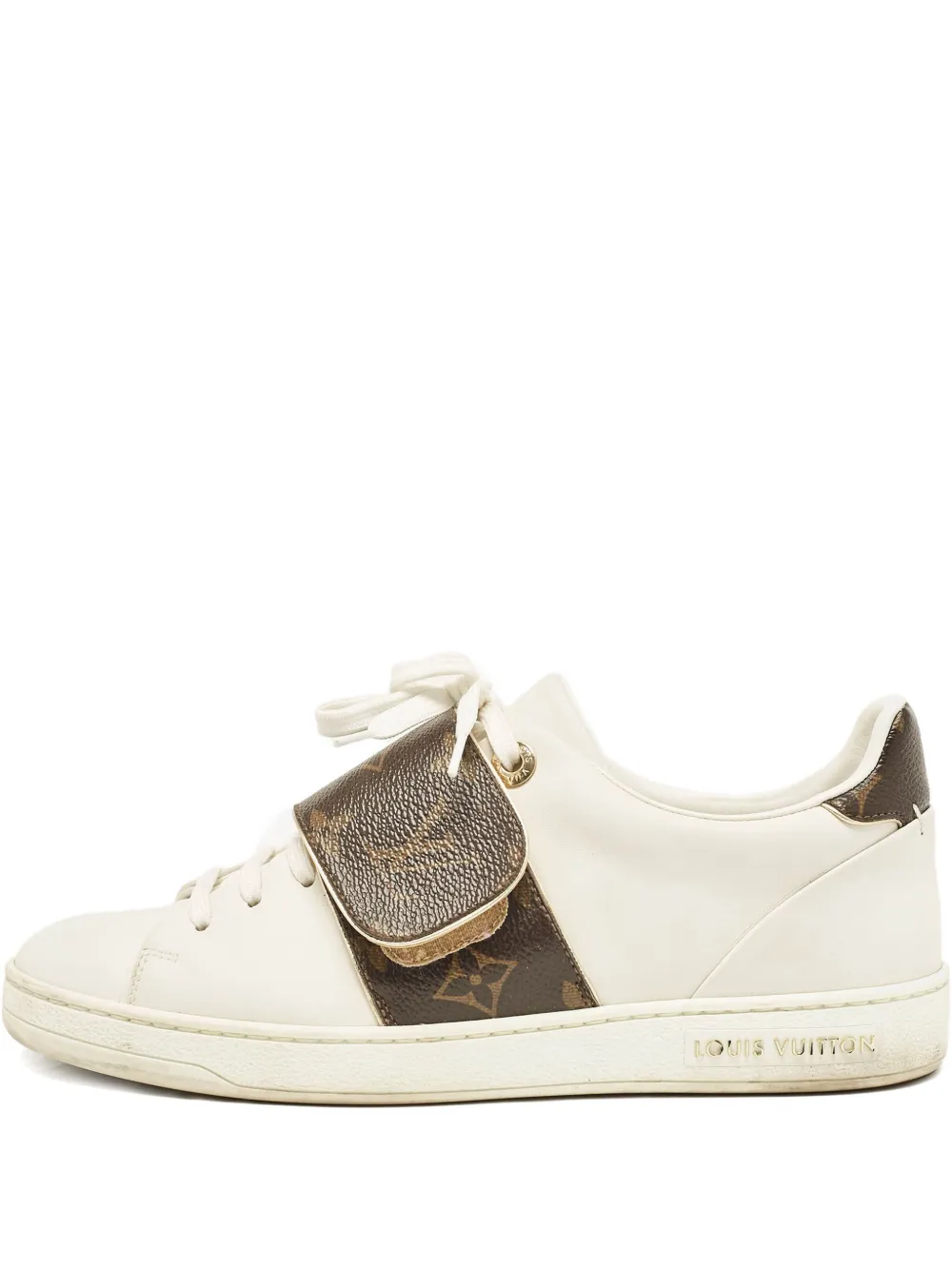 Louis Vuitton Pre-Owned Frontrow モノグラムストラップ レザースニーカー - ニュートラル Louis Vuitton Pre-Owned Frontrow モノグラムストラップ レザースニーカー - ニュートラル