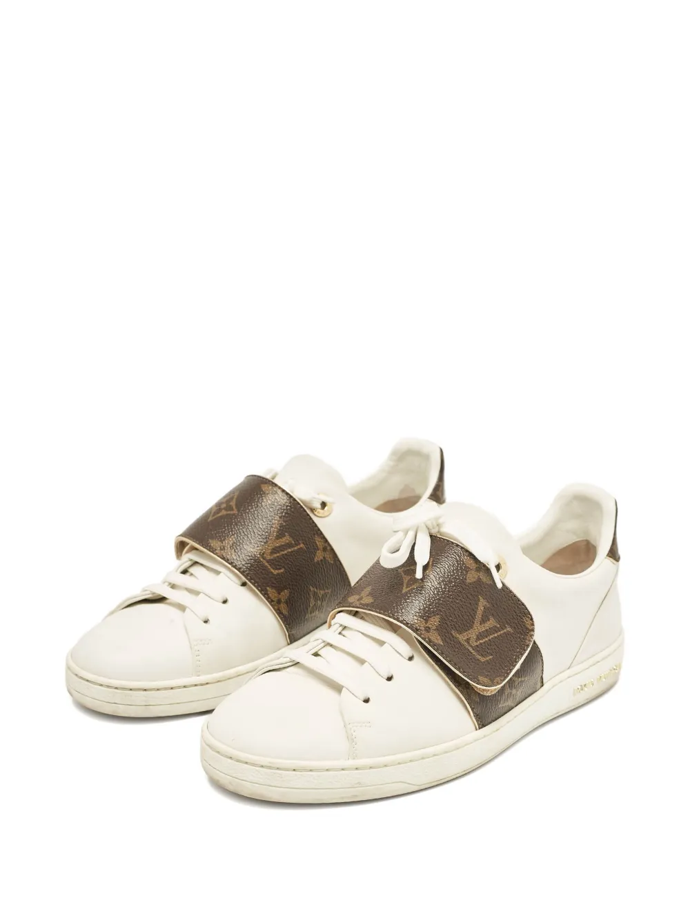 Louis Vuitton Pre-Owned Frontrow leather monogram-strap sneakers | Image 2