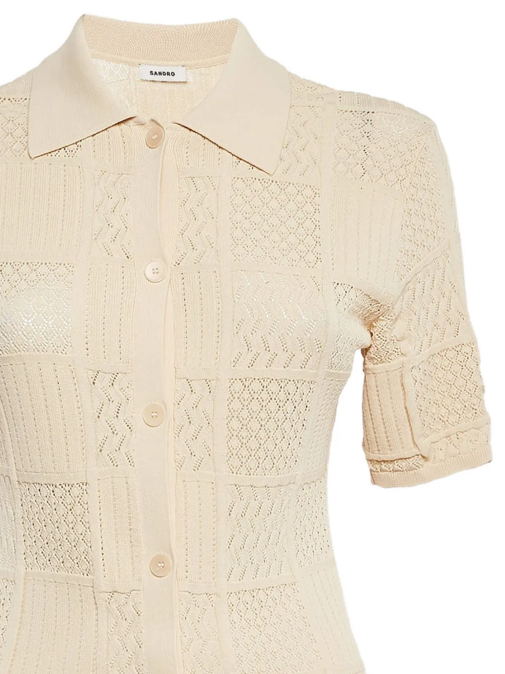 Pre-owned Sandro Kitted Shirt In Neutral