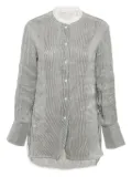 Chloé Pre-Owned stripe-design mandarin-collar shirt - Blue