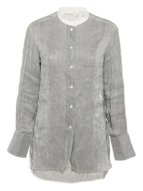 Chloé Pre-Owned stripe-design mandarin-collar shirt