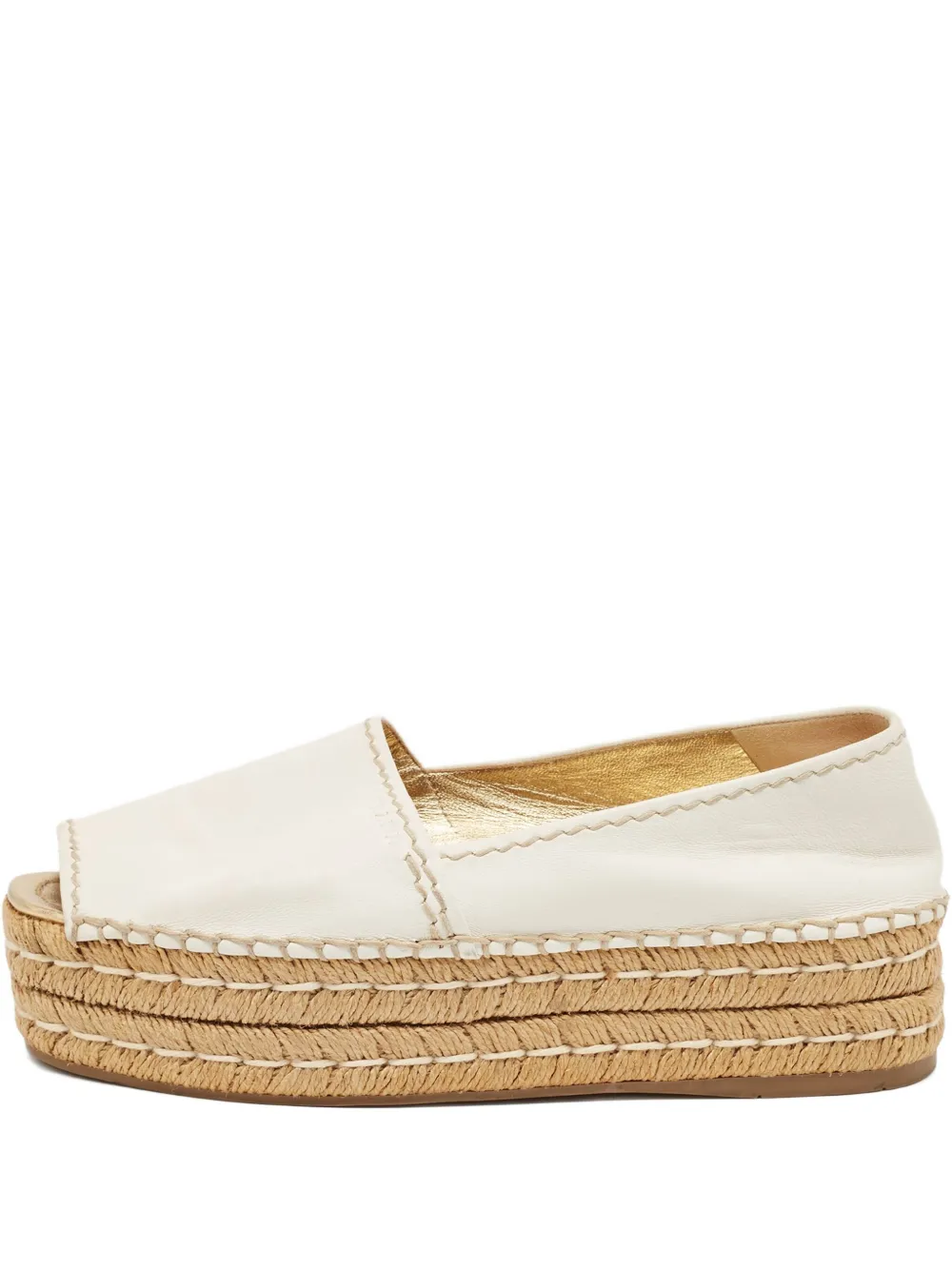 Prada Pre-Owned 2024 leather platform espadrilles | White | Image 1