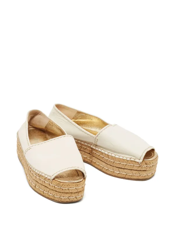 Prada Pre-Owned 2024 Leather Platform Espadrilles White FARFETCH PH