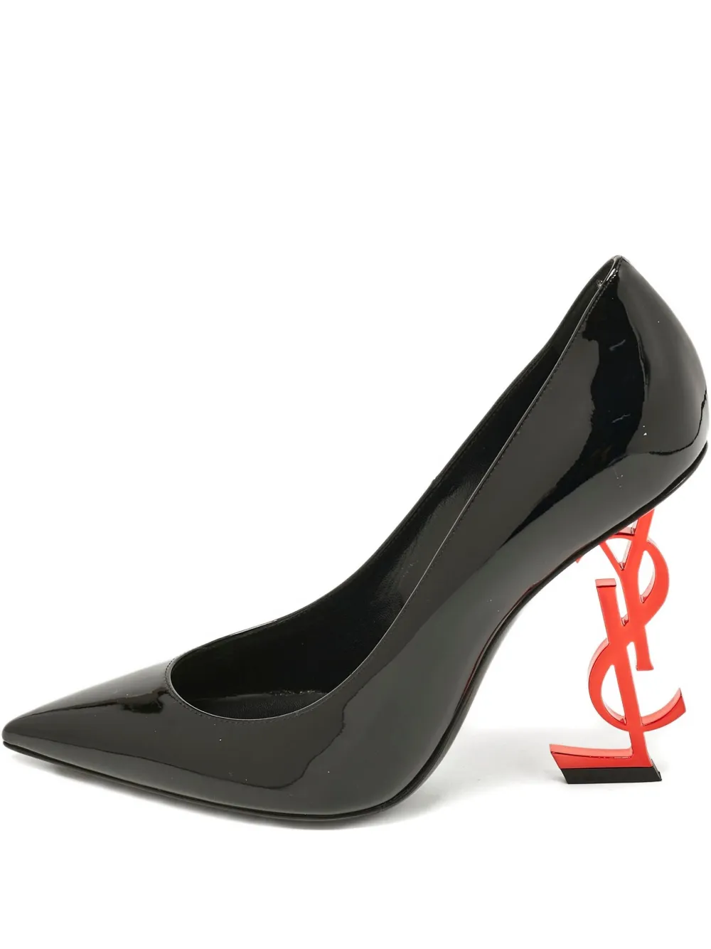 Pre-owned Saint Laurent Opyum Patent Leather Ysl Heel Pumps