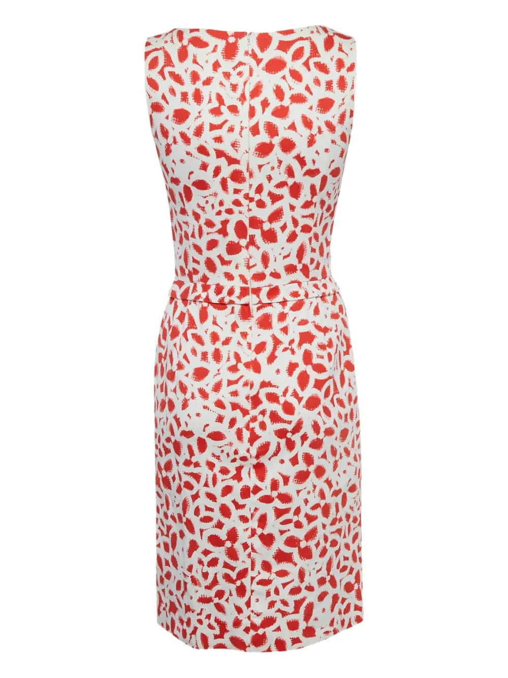 Oscar de la Renta Pre-Owned 2024 mouwloze midi-jurk met bloemenprint - Wit