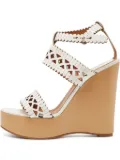 Chloé Pre-Owned 140mm laser-cut wedge sandals - White