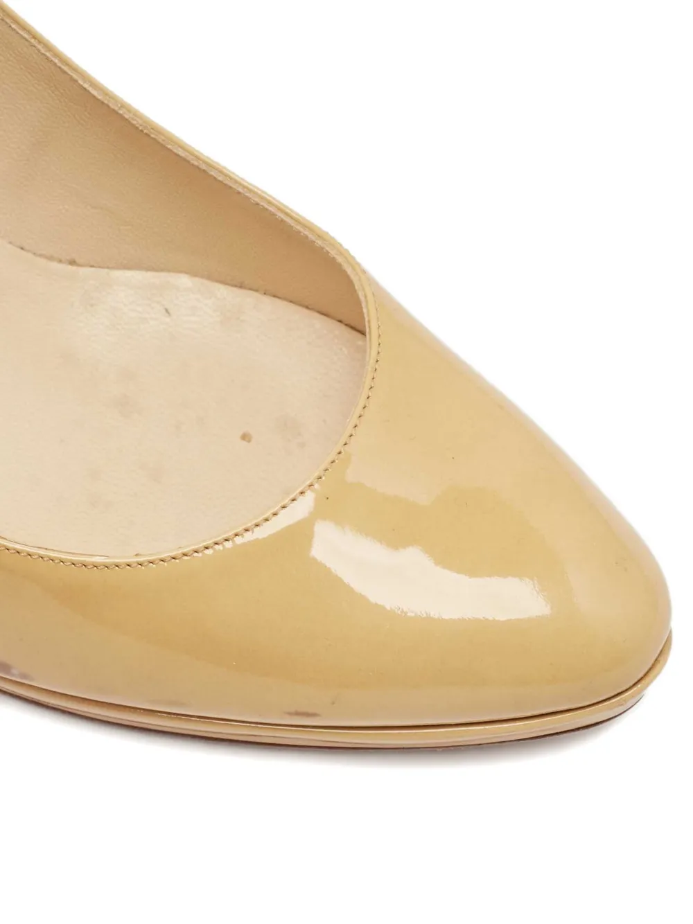 Pre-owned Jimmy Choo 100mm Patent-leather High-heel Pumps In Neutral