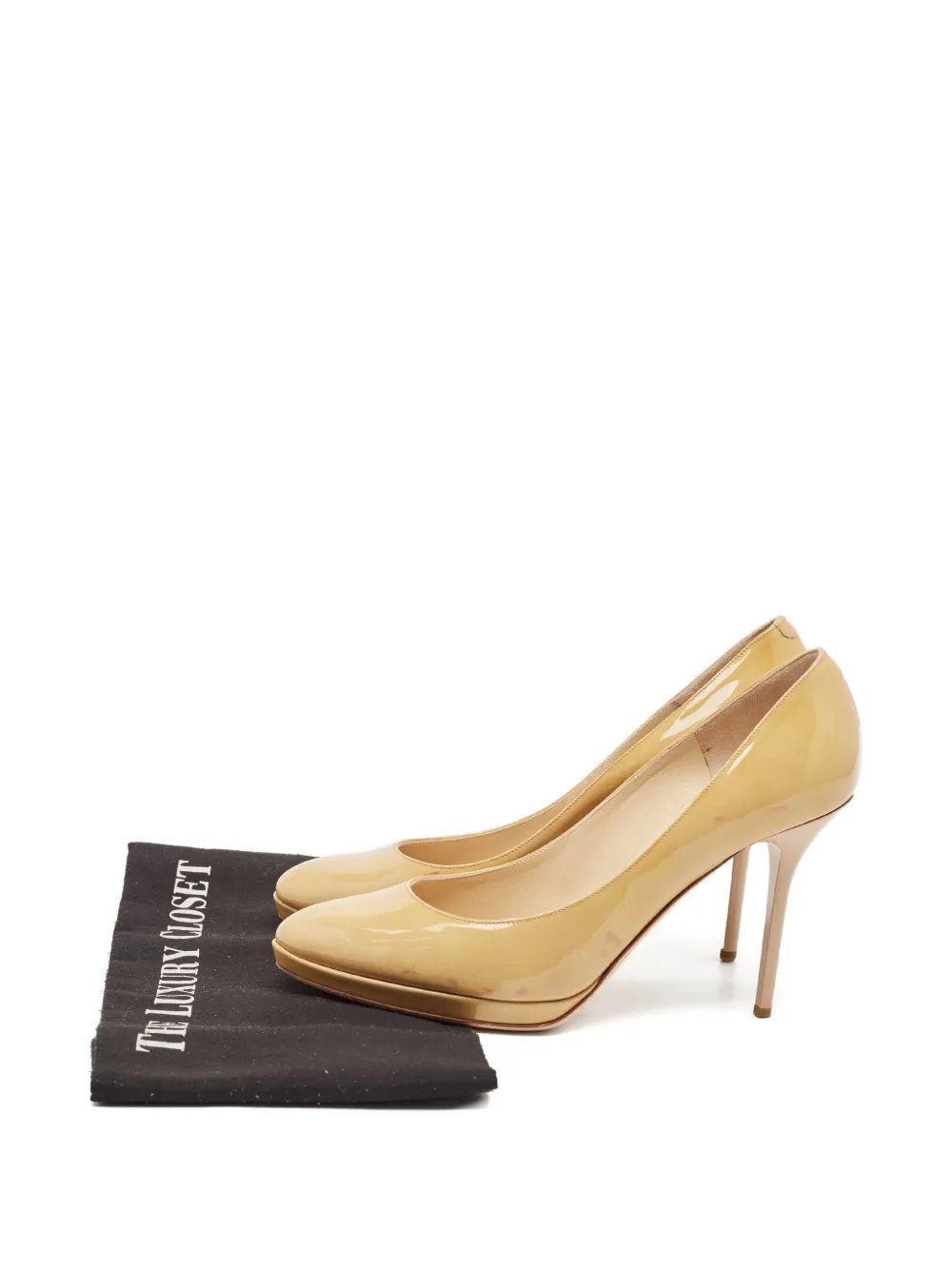 Jimmy Choo Pre-Owned 100 mm lakleren pumps met hoge hak - Beige