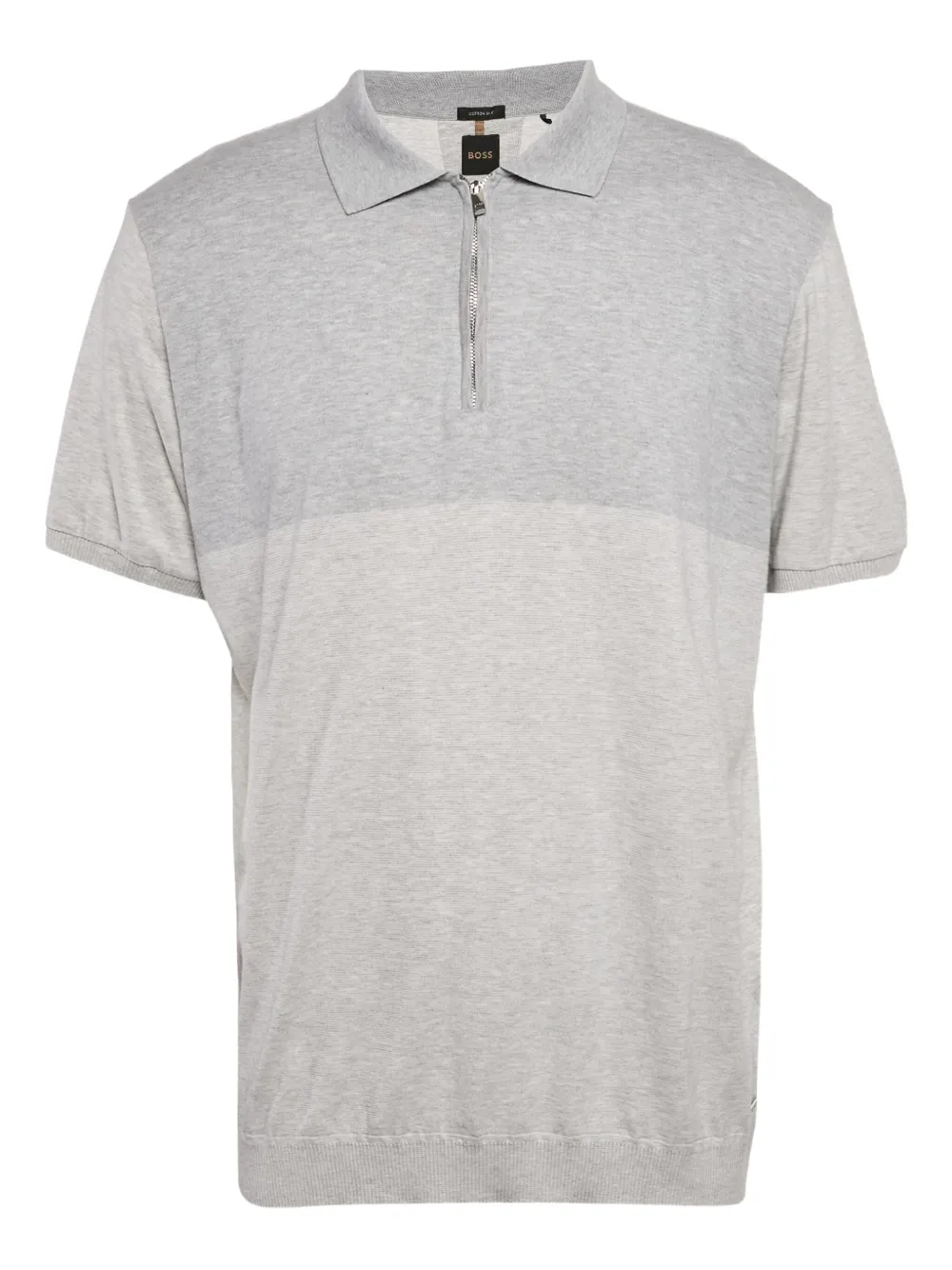 BOSS playera tipo polo con cierre de archivo | gris | Image 1