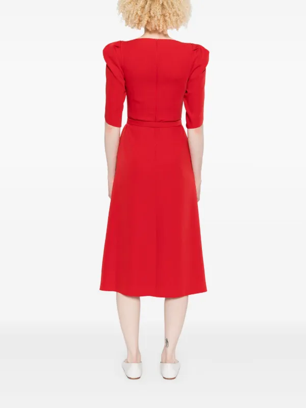 CRISTALLINI boat-neck Dress | Red | FARFETCH