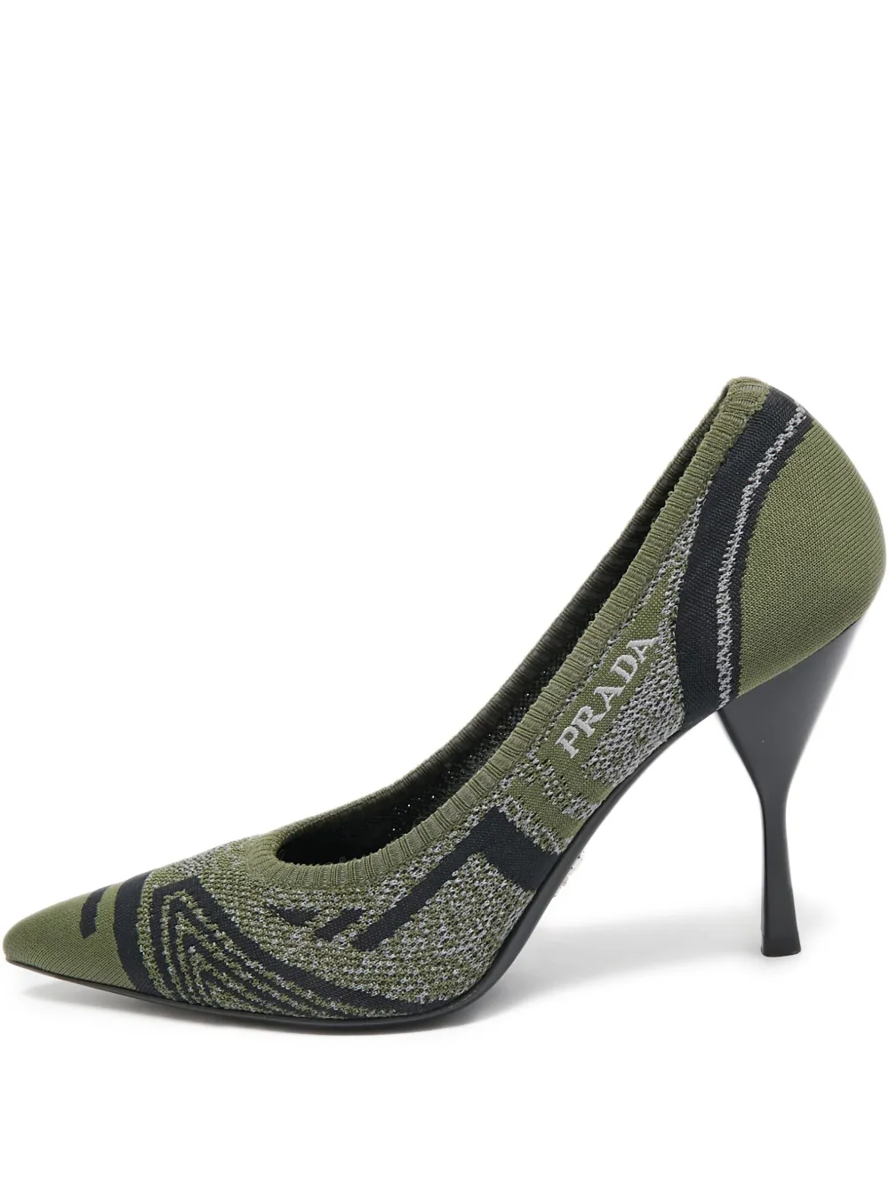 Prada Pre-Owned printed knitted heeled pumps | Green | Image 1