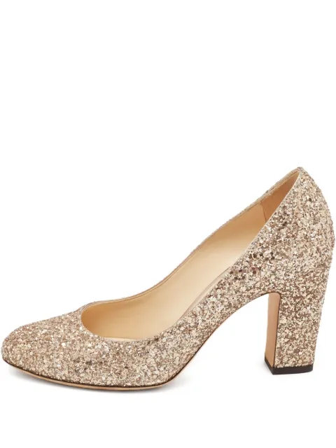 Jimmy Choo Pre-Owned Billie glitter block heeled pumps