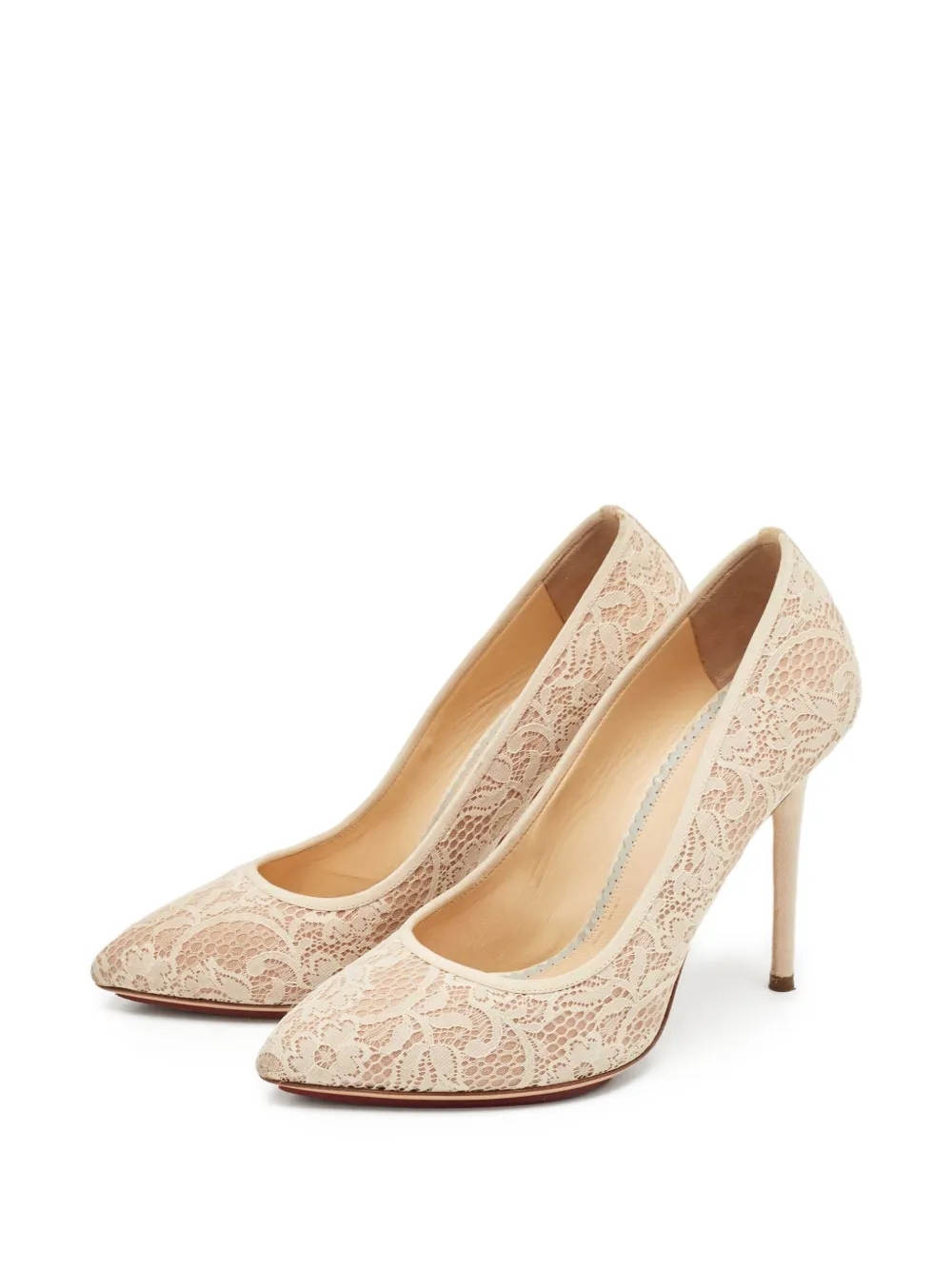 Charlotte Olympia pre-owned Monroe lace-detailed stiletto pumps | Image 2