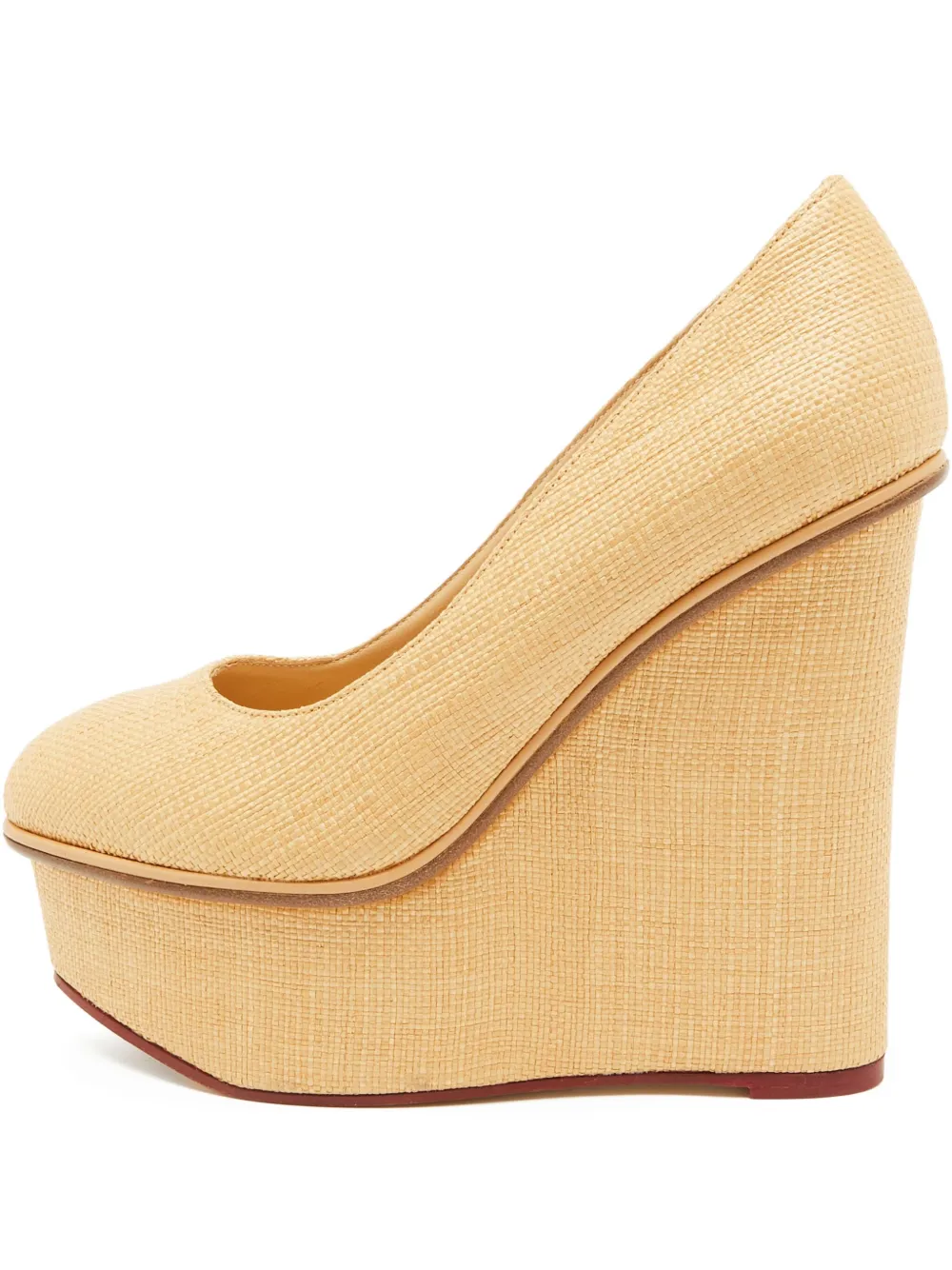 Charlotte Olympia pre-owned 130mm Carmen platform wedge heels | Neutrals | Image 1