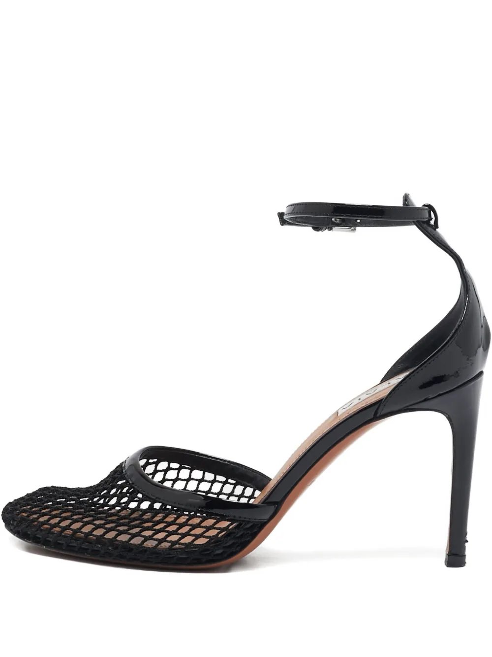 80mm leather mesh sandals