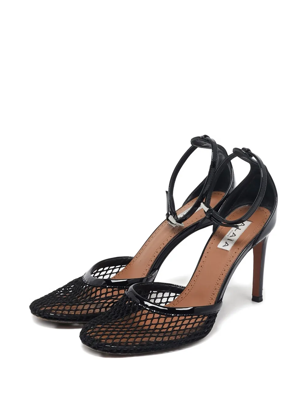Alaïa Pre-Owned 80 mm leren sandalen met mesh - Zwart
