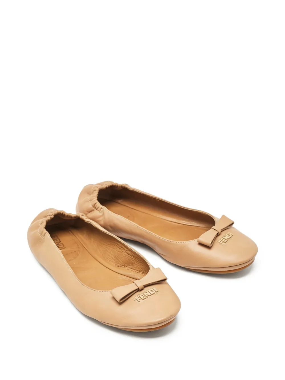 Fendi Pre-Owned Leren ballerina's - Beige