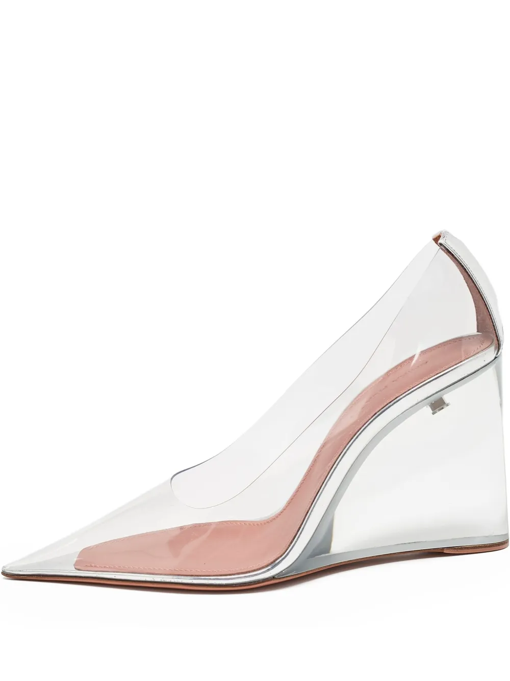 Amina Muaddi pre-owned 95mm Ane wedge pumps | Neutrals | Image 1