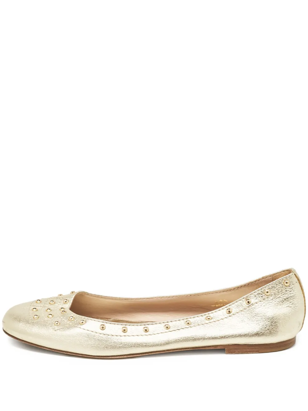 Tod's Vintage スタッズ フラットシューズ - ゴールドトーン Tod's Vintage スタッズ フラットシューズ - ゴールドトーン
