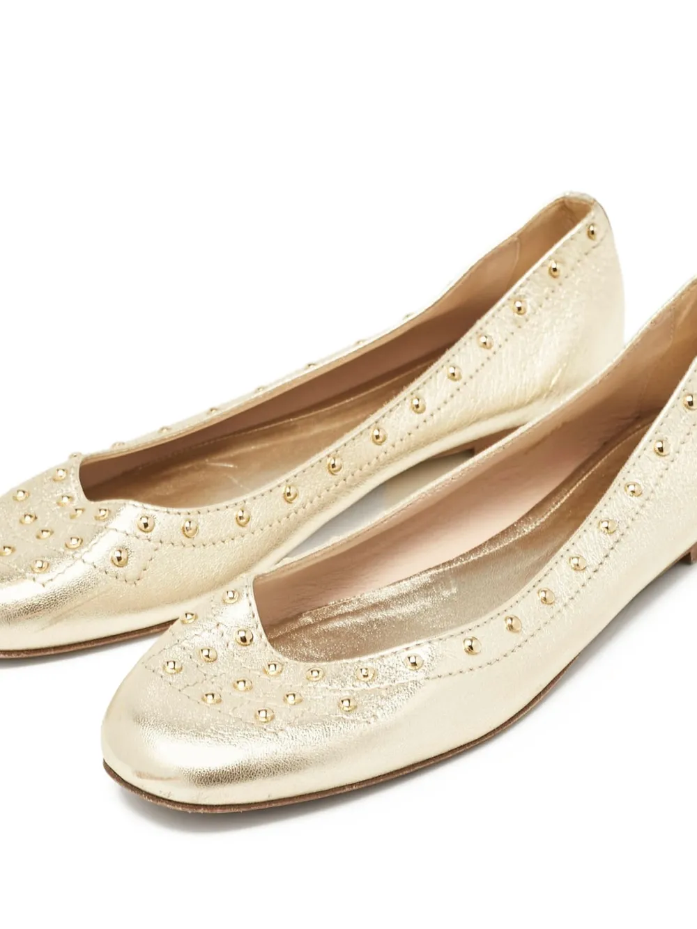 Tod's Vintage Metallic ballerina's met studs - Goud