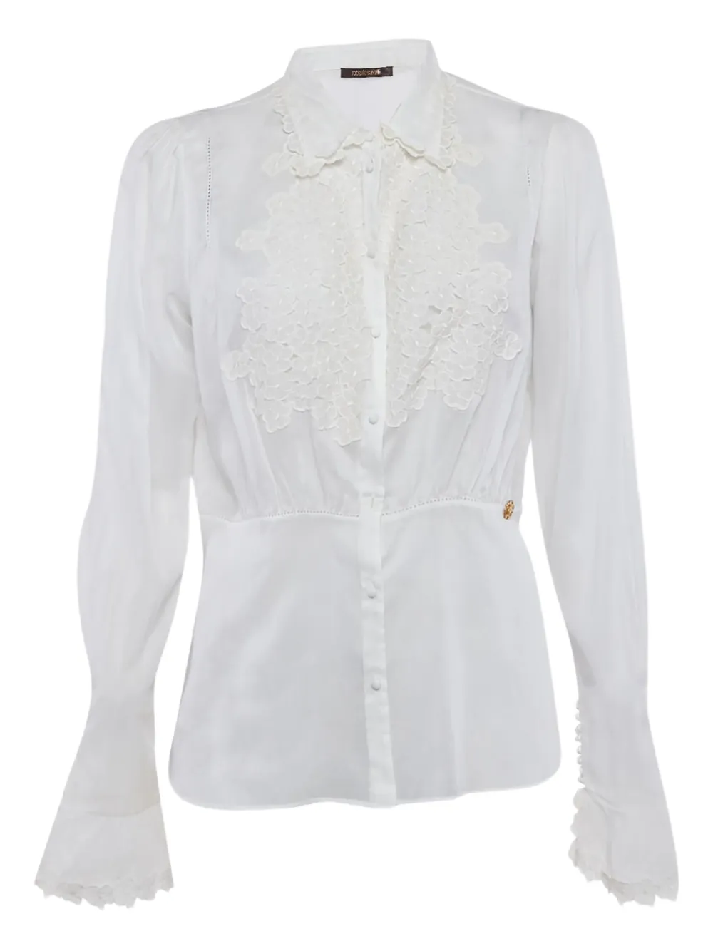 lace-embellished blouse