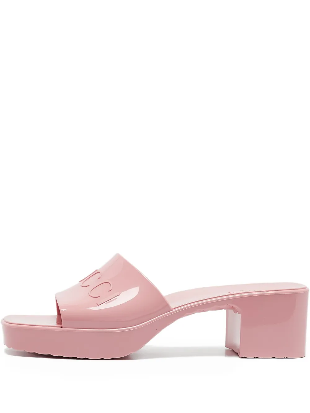 Gucci Pre-Owned logo-embossed block-heel mules | Pink | Image 1