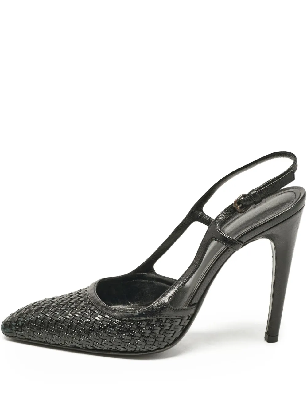 Bottega Veneta Pre-Owned woven pointed-toe slingbacks | Black | Image 1