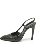 Bottega Veneta Pre-Owned woven pointed-toe slingbacks - Black