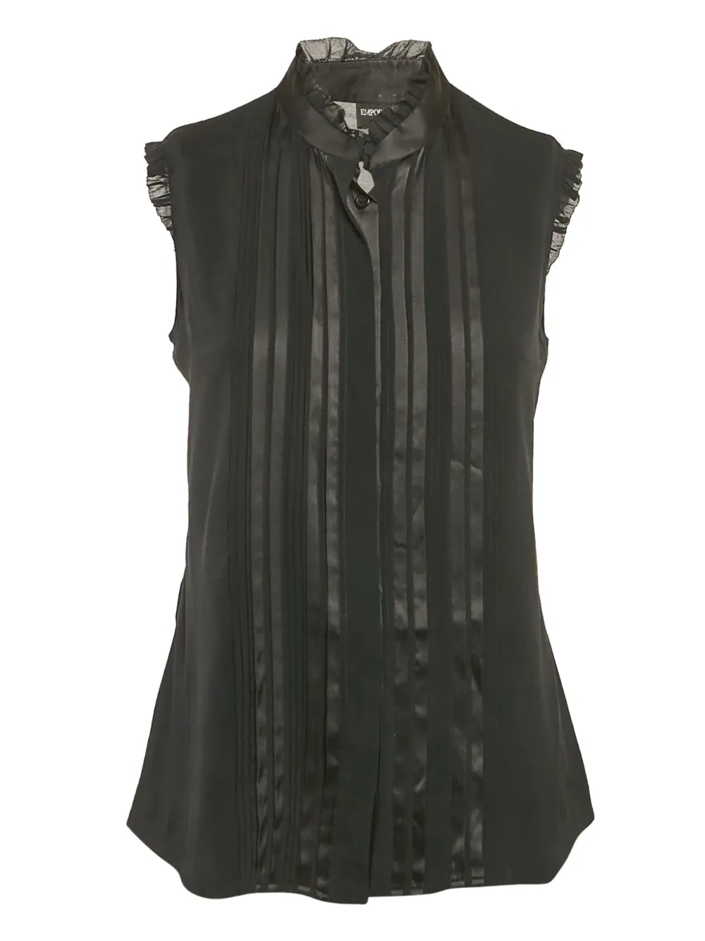 pleated sleeveless blouse