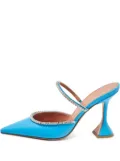 Amina Muaddi rhinestone-embellished pointed mules - Blue