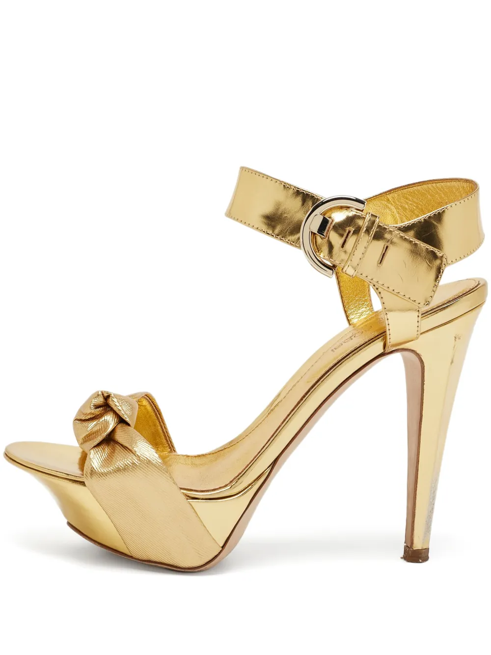 Sergio Rossi Vintage 110mm leather heeled sandals | Gold | Image 1