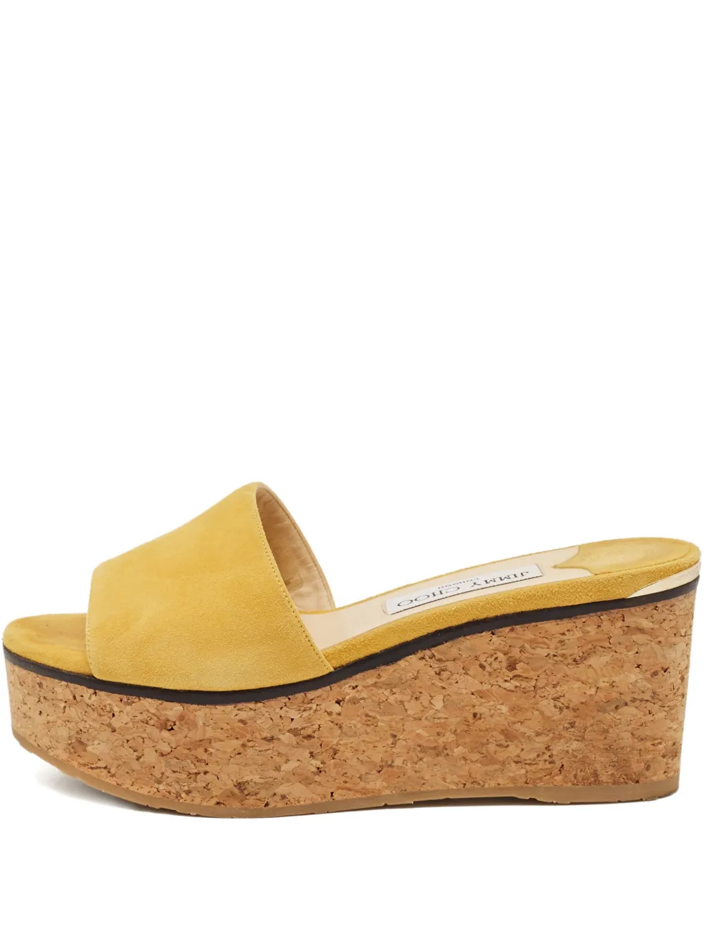 Jimmy Choo Pre-Owned 40mm suede wedge sandals | Yellow | Image 1