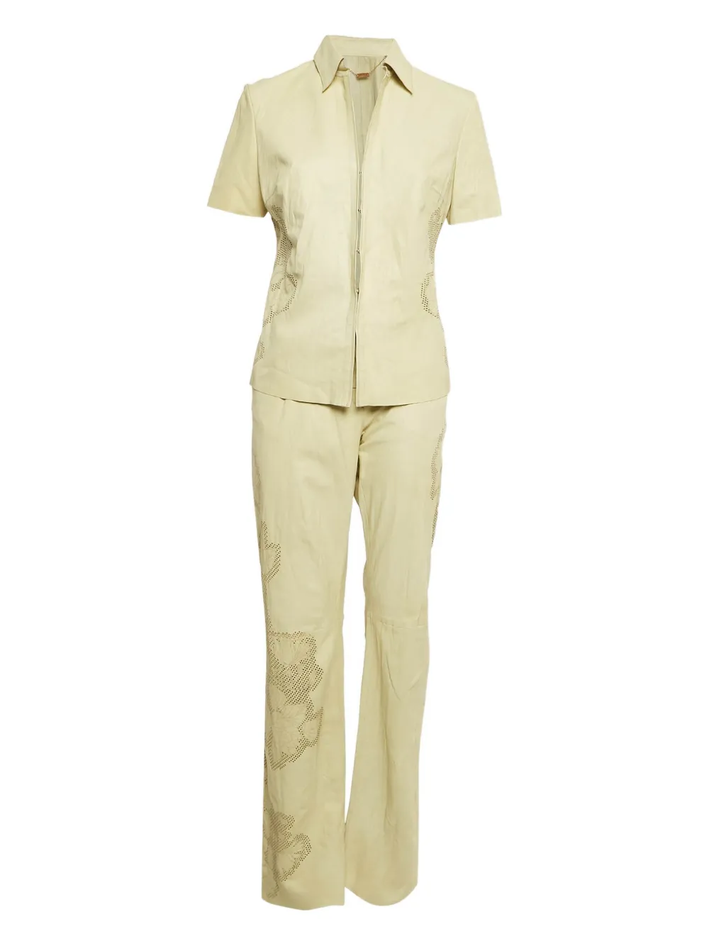 Roberto Cavalli Vintage Pre-owned laser-cut leather suit | Green | Image 1